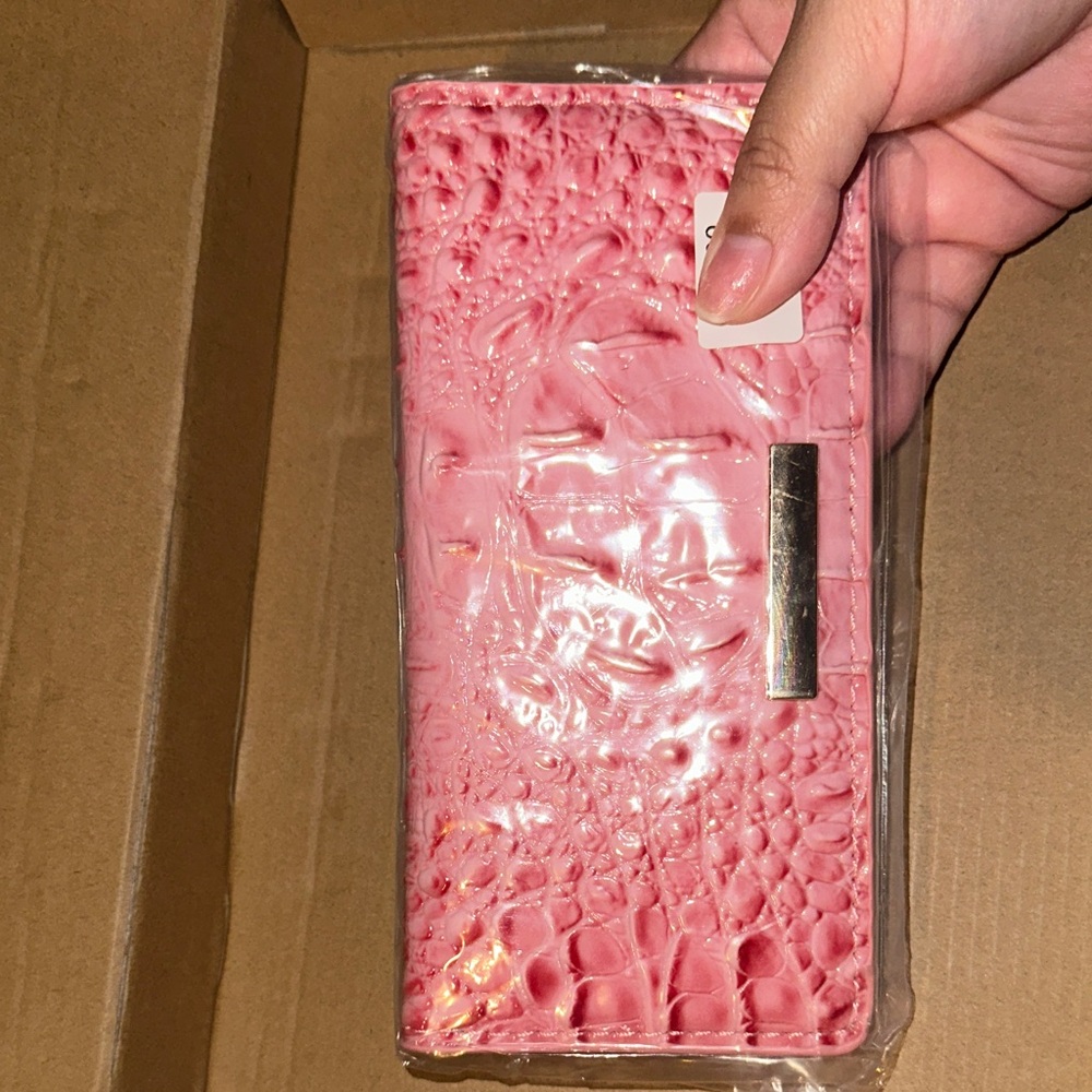 Pink Crocodile Embossed Wallet